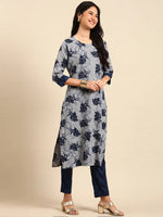 Women's Grey Printed Kurta Set-SKC-909-Grey