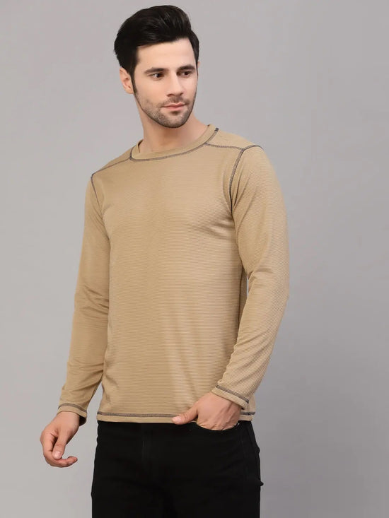 Rigo Poly Corduroy Round Neck T-Shirt-CT09221545-L