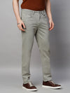 Genips Men's Slim Fit Cotton Stretch Casual Trouser Cement Color Grey