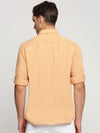 Men Orange Solid Shirt Collar Casual Short Kurta-LAGOM-2020-Orange