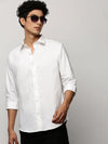 Men White Solid Shirt-FAVORPLAIN-208-White