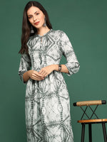 Women's Silver Tie Dye Anarkali Kurta-SKC-824-Silver