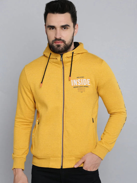 Men Yellow Solid Sweatshirt-OD-6039-Yellow