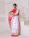 White Bengali Style Cotton Soft Saree With Kashful Borders-MA62CT33550040