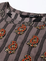 Women's Grey Printed Kurta Set-GW-2656-Grey