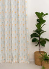 Wild Bouquet 100% cotton floral curtain for Living room & bed room - Room darkening - Yellow - Pack of 1-230421112