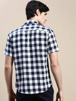 Men White Checked Casual Shirt-WILLACHECKS-100-White