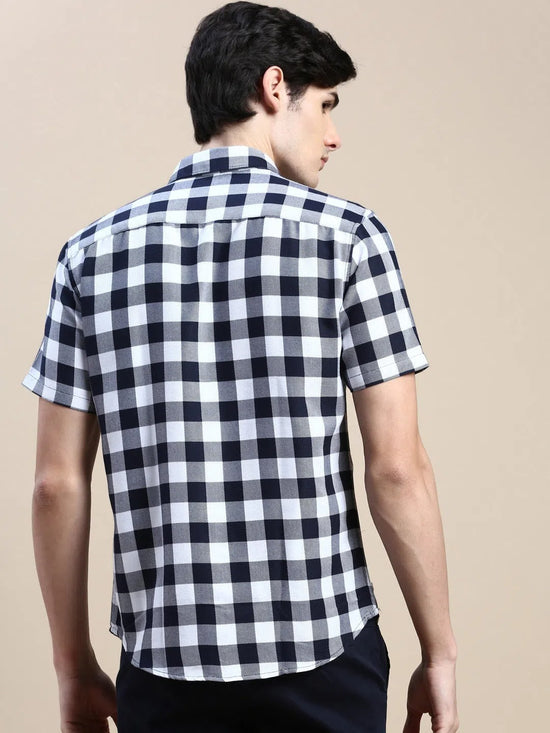 Men White Checked Casual Shirt-WILLACHECKS-100-White