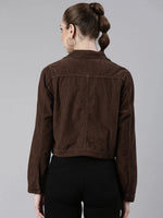 Women Coffee Brown Solid Tailored Jacket-IM-10605-Coffeebrown