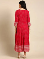 Women's Purple Printed Straight Kurta-AT-A-565-Magenta