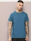 Dillinger Men's Teal Blue Plain T-Shirt