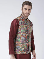 Hangup Men Standard Printed Men's Indian Wear-55APrintedNehru