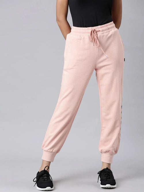 Women Peach Solid Track Pant-AF-1812-Peach