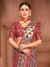 Saree Mall Women's Cotton Brown Printed Designer Saree With Blouse Piece-MINAXI4805