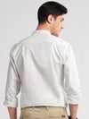 Men Mandarin Collar Solid White Casual Shirt-VERGE-2212-White