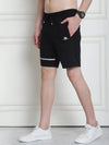 Venitian Men Cotton Printed Black Shorts