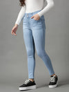 Women's Blue Solid Fit Denim Jeans-GZ-5350-Blue