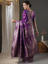 Saree Mall Women's  Blend Purple Woven Design Designer Saree With Blouse Piece-18PAKHI1902