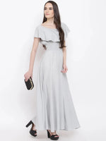 Smocking on waist maxi dress in Powder Blue