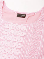 Women Pink Embellished Straight Kurta-SKC-1243-Pink