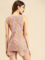 Kurti with Shorts Set in Zig Zag Print