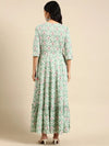 Women's Sea Green Printed Anarkali Kurta-GW-511-Seagreen