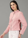 Women's Peach Solid Open Front Jacket-IM-067-Peach