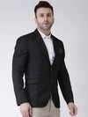 Hangup Men Standard Solid Men Formalwear-2Button_Black_Blazer