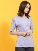 Rigo Oversized Half Sleeves Printed Round Neck T-Shirt-WTOP363-1412-L