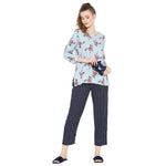 Smarty Pants Women's Cotton Checks & Floral Print Night Suit-SMNSP-815B-S