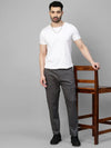 Genips Men's Grey Cotton Stretch Bahamas Cargo Fit Solid Cargo