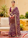 Saree Mall Women's Tussar  Purple Printed Designer Saree With Blouse Piece-SITARMN2004