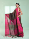 Brown Cotton Saree With Zari Border-MA59CT06530052