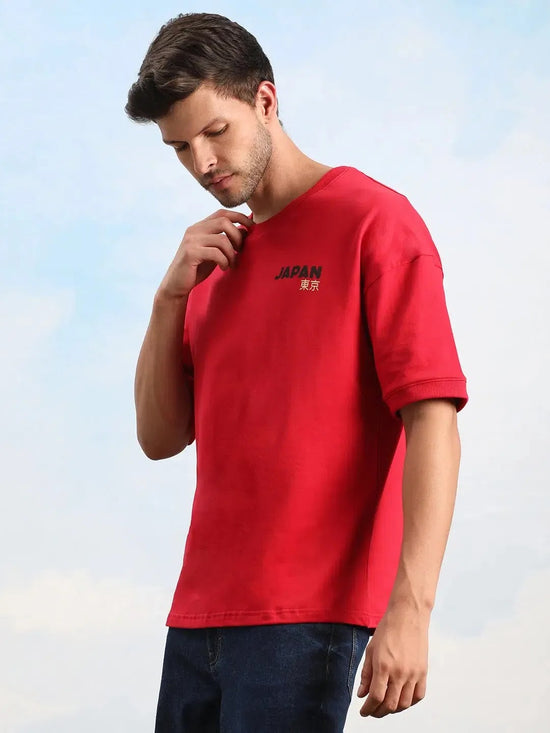 Dillinger Red Graphic Oversized Drop shoulder T-shirt