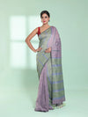 Light Pink Patli Pallu Cotton Saree With Stripes Design-MA59CT06540012