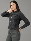 Women's Grey Solid Open Front Jacket-GZ-5534-Grey