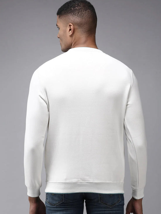 Men White Solid Sweatshirt-EX-2260-White