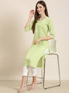 Women Green Solid Straight Kurta-NJ-3635212-Green