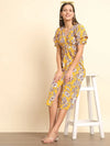 Yellow Floral Printed Dress