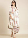 Women Off White Floral Kurta Set-RF-2015-Offwhite