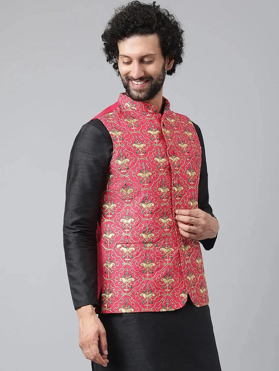 Hangup Men Standard Embroidered Men's Indian Wear-196A_Emb_Nehru