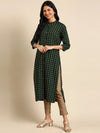 Women's Green Printed Straight Kurta-GW-828-W-Green