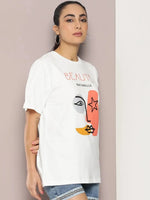 Dillinger Off White Graphic Oversized T-Shirt-WMNCR443HWHT-XS