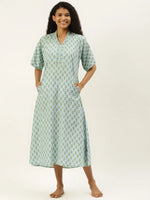 Kaftan Dress in Powder Blue Print