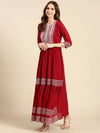 Women's Maroon Embellished Anarkali Kurta-SKC-111-Maroon