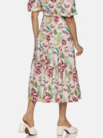 Floral Multicolor Cut And Sew Midaxi Skirt-17323