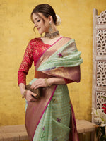 Ethnic Empress Charm Saree-SZ-DGBOX-GN-2136