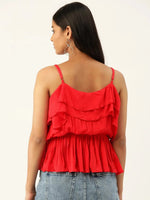 Red Peplum Party Top