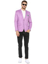 Hangup Men Standard Solid Men Formalwear-DarkPurpleLinenBlazer