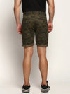 Men Green Camouflage Shorts-ORBIT-17-Olive